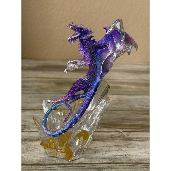Franklin Mint Michael Whelan Keeper of the Crystal Dragon Purple Figurine 5.5" - Picture 8 of 16
